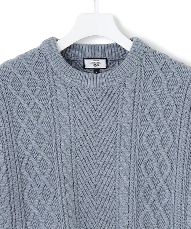 J.PRESS YORK STREET 【UNISEX】アランケーブル クルーニット サックスブルー系