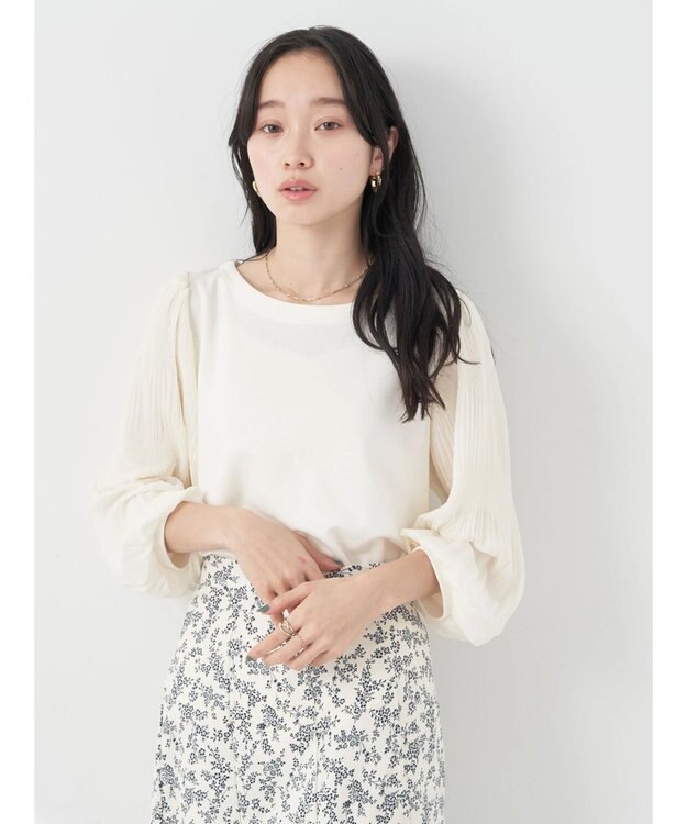 earth music&ecology マジョリカプリーツプルオーバー Off White