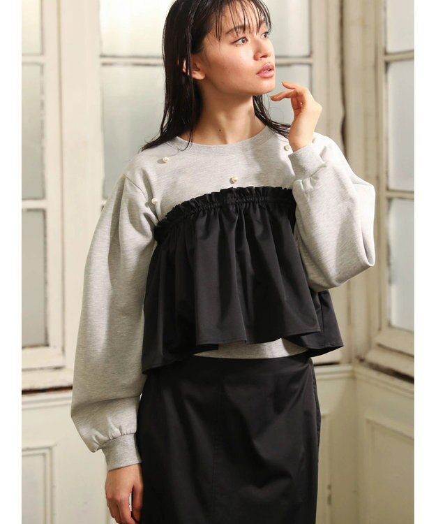 Green Parks ・ＳＵＧＡＲ　ＳＰＯＯＮ　３ｗａｙペプラムスカート Black