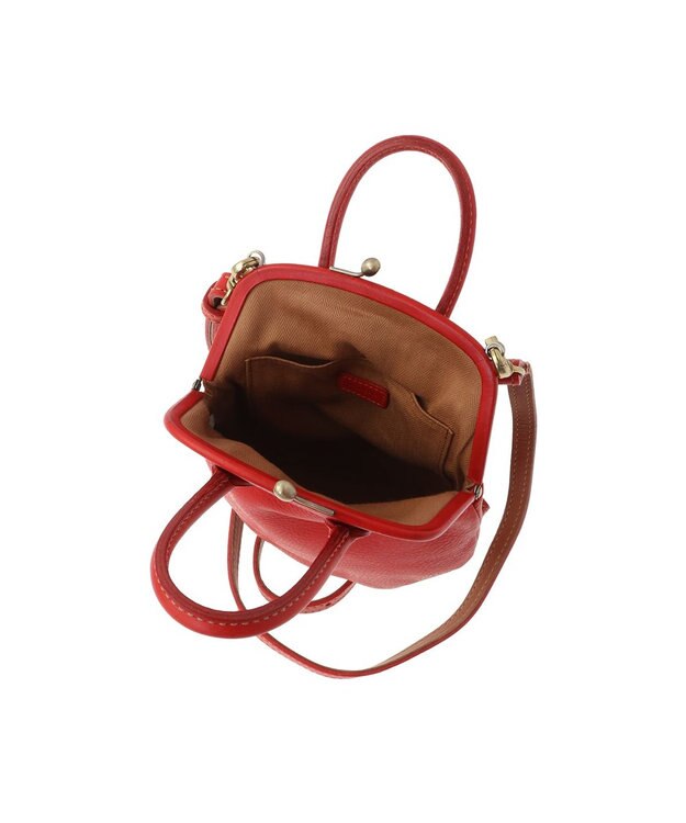 genten ミネルヴァキッコ 口金ショルダーバッグ アカ