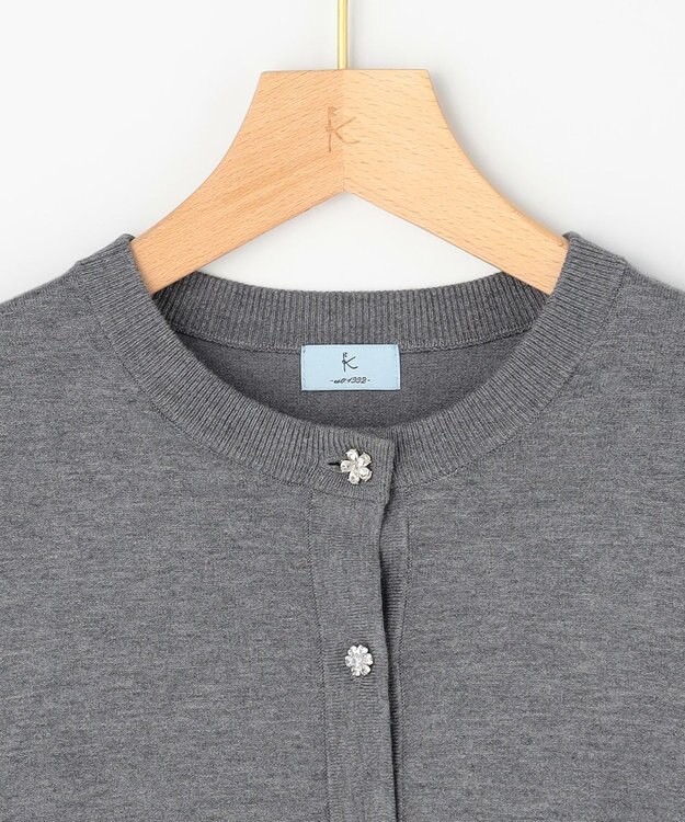 組曲 【先行予約】アトランダムビジューボタンカーディガン ライトグレー系