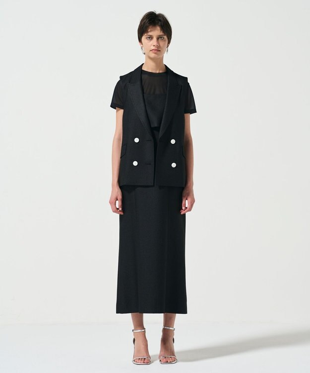 GRACE CONTINENTAL バックフリルベスト ブラック