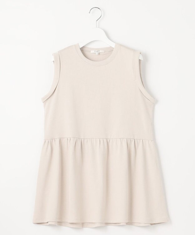 23区 【SLOW/洗える】コンパクトインレー ペプラムヘム カットソー ベージュ系