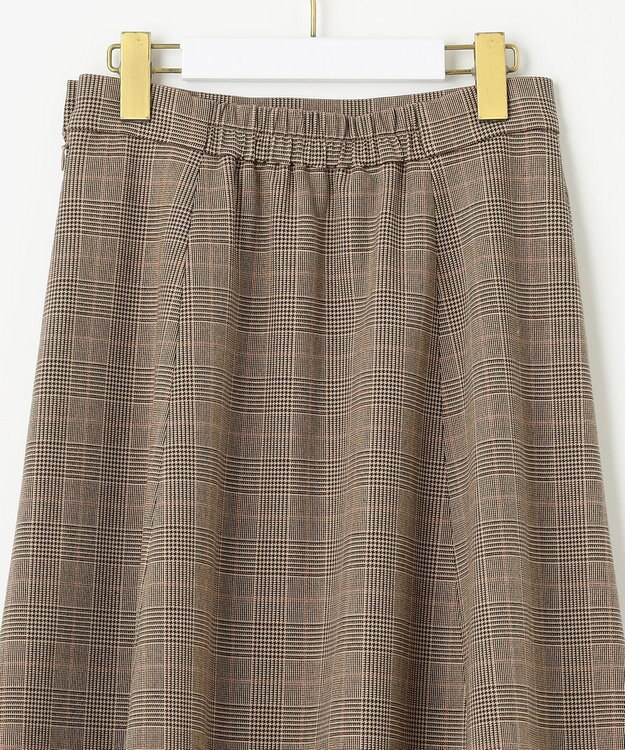 ANY SIS 【セットアップ対応】サーモ2WAYストレッチ スカート ブラウングレンチェック