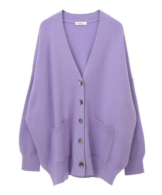earth music&ecology やわらかタッチカーディガン Lavender