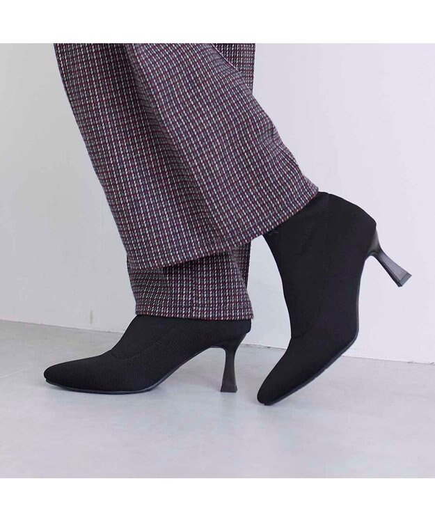 MODE ET JACOMO <noyau>ストレッチショートブーツ ブラック