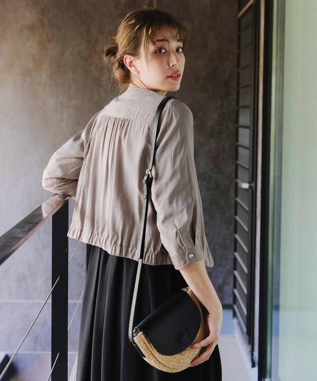 Tiaclasse ラフィアショルダーバッグ ブラック