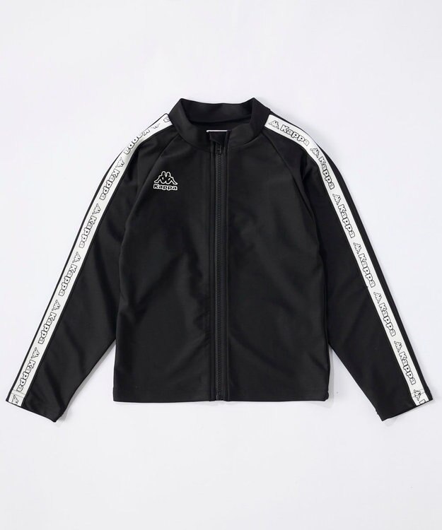 OP／FILA 【Kappa】ラインデザイン長袖ZIPラッシュガード ブラック