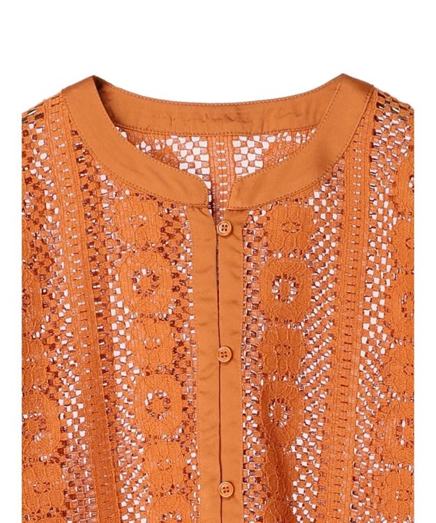 Green Parks レースブラウス Brown