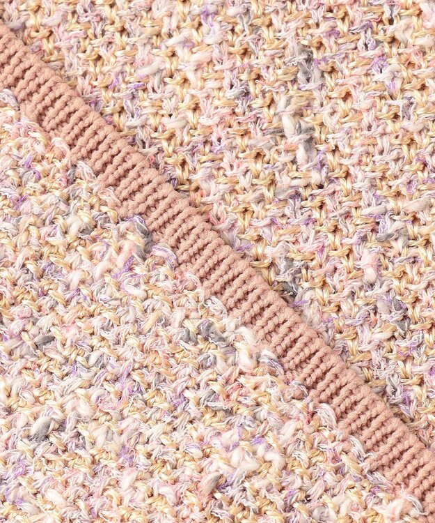 自由区 【XSサイズ～/洗える】カラーミックスツイード ニットカーディガン ローズ系7