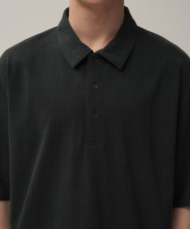 ATON AGING FRESCA PLATE | ルーズフィットポロシャツ - UNISEX CHARCOAL GRAY