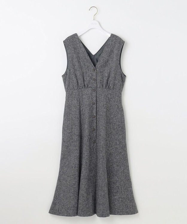 ANY SIS 【洗える】ツイーディマーメイド ジャンパースカート チャコール