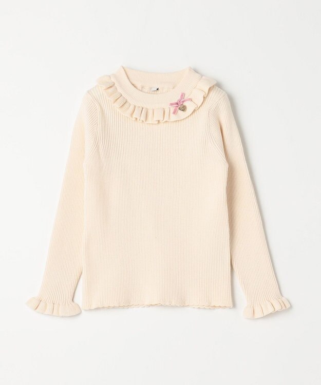 ANY KIDS 首フリル しあわせタッチ ニット エクリュ