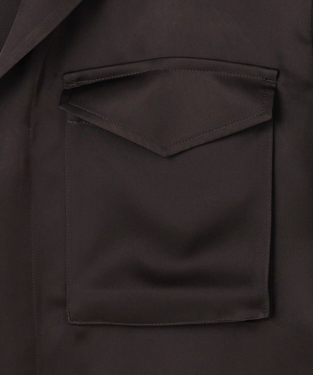 uncrave ライトダブルサテン シャツジャケット ダークブラウン