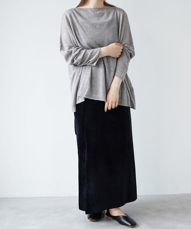 TOQUE 〈大草直子さんアドバイザー〉アルパカシルクニット 長袖 オーバーサイズ グレー