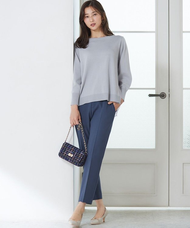 ANY SIS 【保温効果/ストレッチ】シリーズ累計13万枚突破！ビューティサーモ テーパードパンツ ブルー