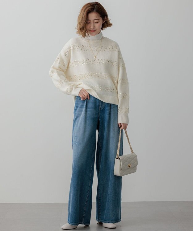 23区 S 【洗える】ハイゲージジャージー シアー カットソー ホワイト系