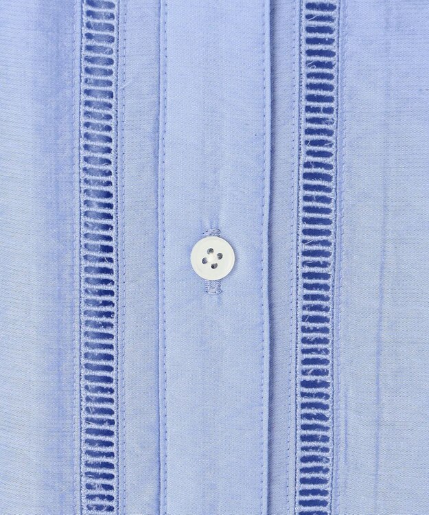 J.PRESS LADIES S 【WEB限定カラーあり・洗える】Sheer Vis リネン バンドカラー ブラウス サックス系