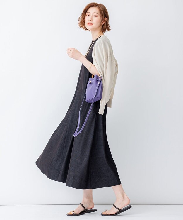 23区 【CLASSY.6月号掲載】ビジュー フラット サンダル ダークブラウン系