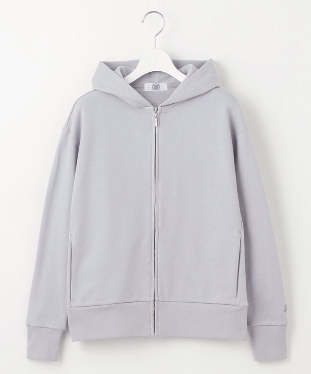 J.PRESS LADIES URAKE フーディー ジップアップ パーカー ライトグレー系