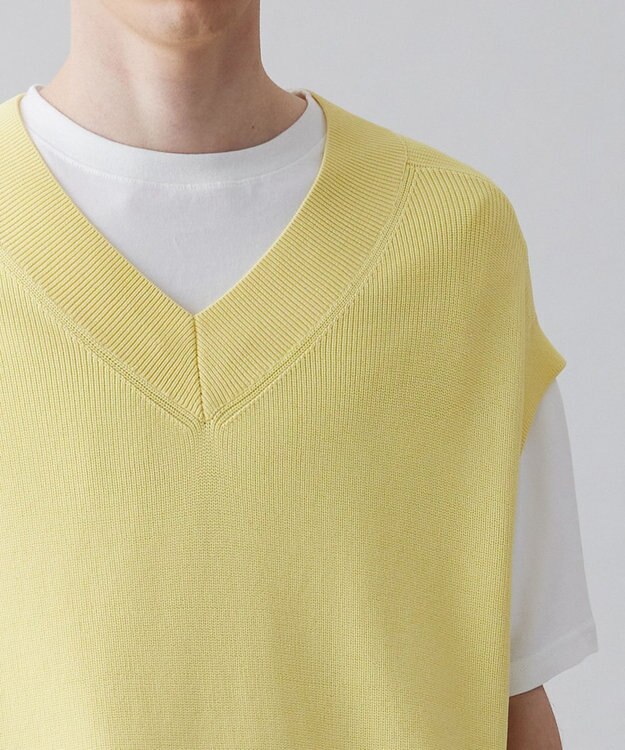 UNFILO MENS イージーケア ニットベスト [23年春夏商品] イエロー