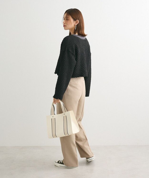 Green Parks ポコポコショート丈カーディガン Black