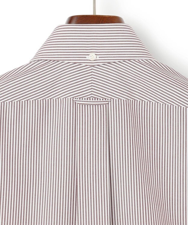 J.PRESS MEN 【PREMIUM PLEATS / 形態安定】ロンドンストライプ ドレスシャツ / B.D. ワイン系1