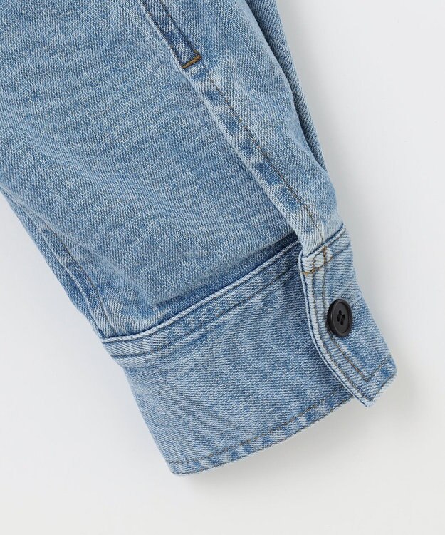 NAVE 【ReNAVE　洗える】ストレッチデニム シャツ アイスブルー系