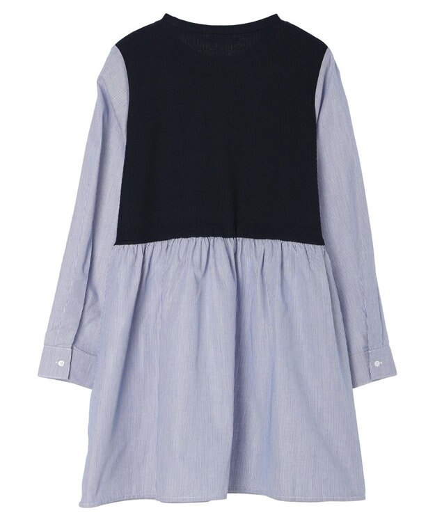 Green Parks リブドッキングカットソーボリュームチュニック Stripe