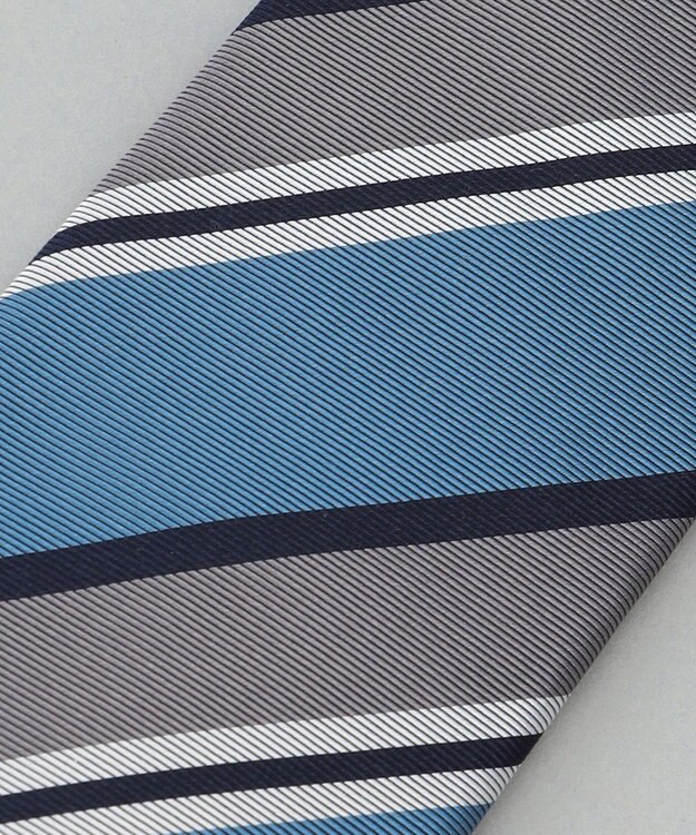 GOTAIRIKU 日本縫製/オリジナル柄【Fermo Fossati】ネクタイ_レジメンタル ターコイズブルー系1