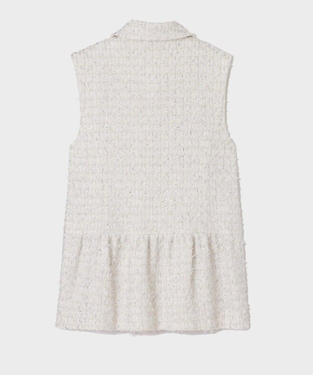 GRACE CONTINENTAL ツイードカバーオールジレ ホワイト