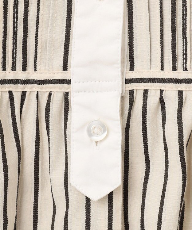 J.PRESS YORK STREET 【WOMEN】コットンタイプライター バンドカラーブラウス ブラック系1