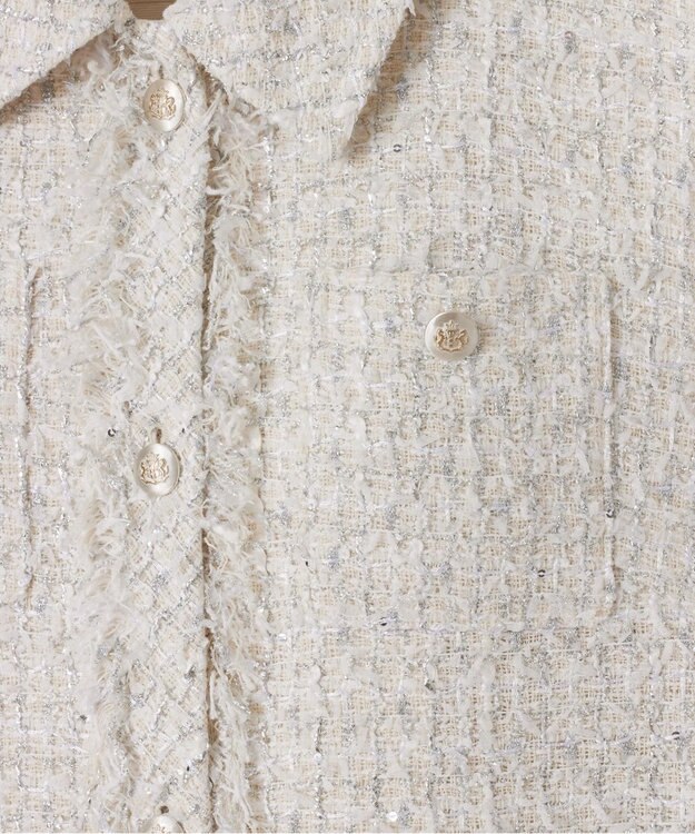 GRACE CONTINENTAL ツイードカバーオールジレ ホワイト