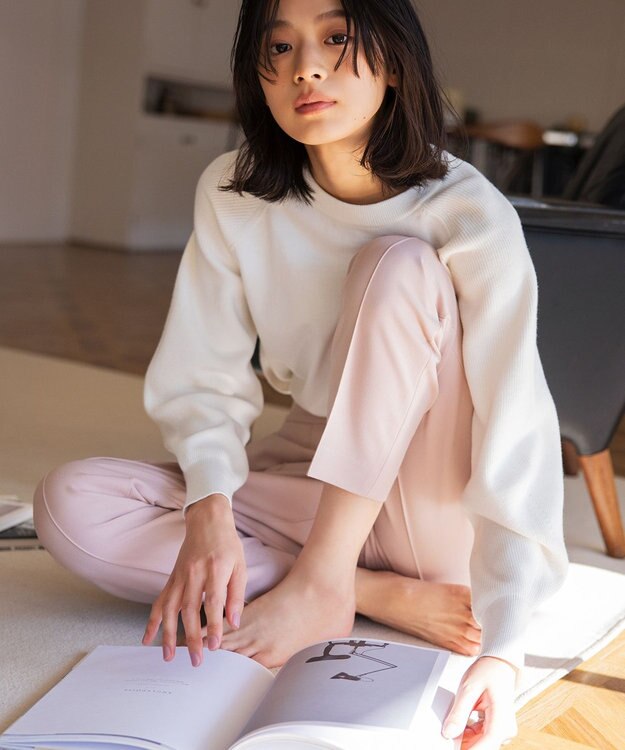 組曲 【選べる8色展開・春まで使える！】バックレースカラー ニット アイボリー系