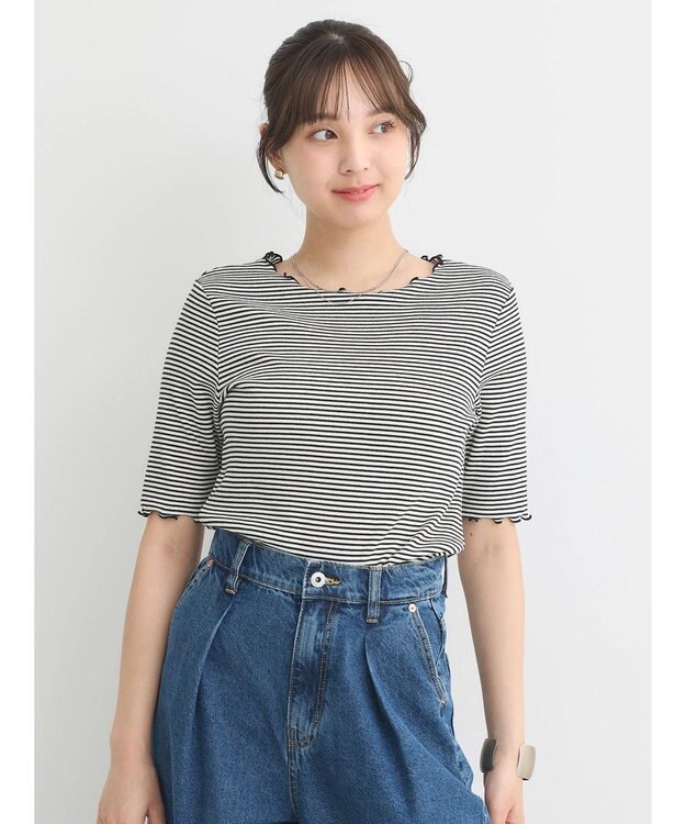 earth music&ecology メロ－リブプルオーバー Border