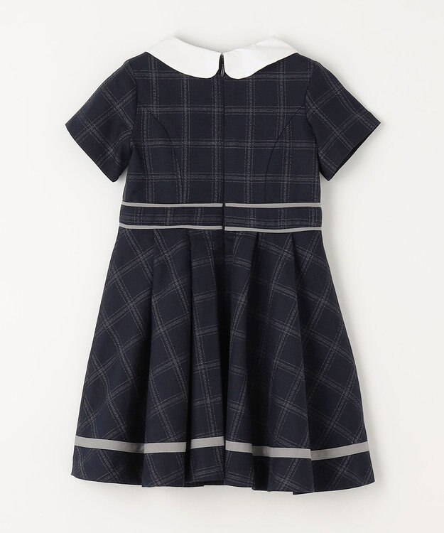 ANY KIDS ボレロ付き ワンピース グレー×ネイビーチェック