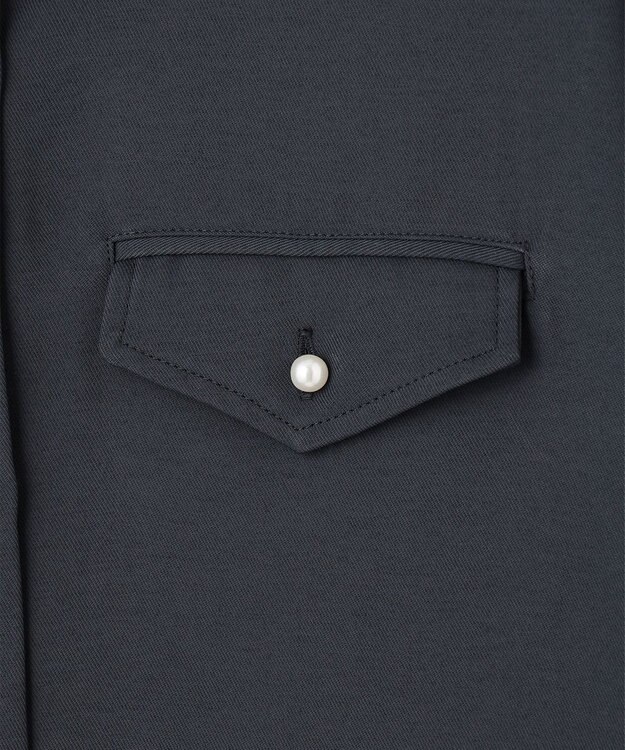 組曲 【サッシュベルト付き】パールボタンシャツワンピース ネイビー系