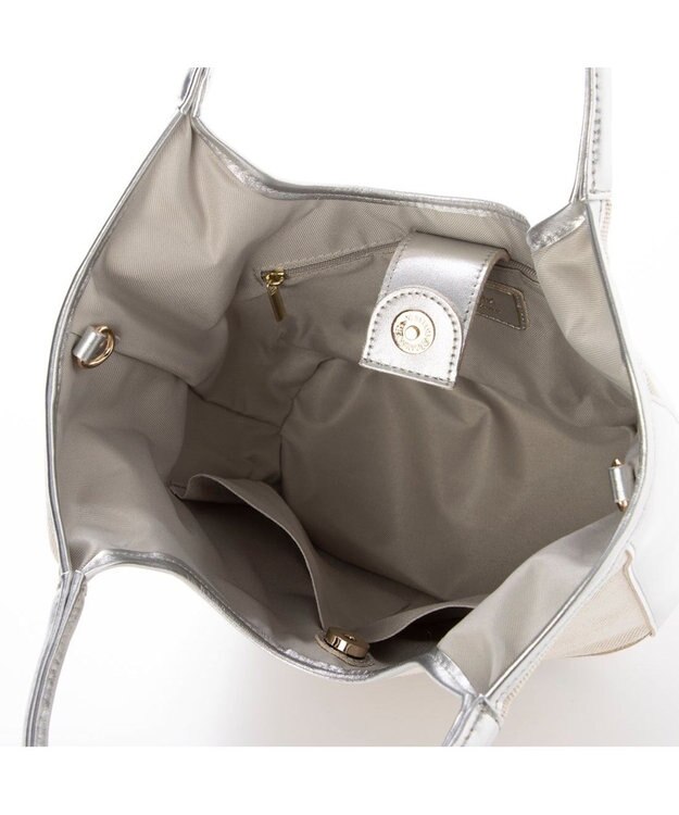 UNBILLION ペルケ perche / キャンバス・牛革トリミング2wayトート シルバー