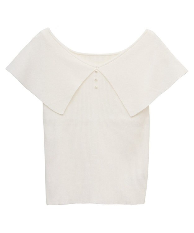 earth music&ecology ビッグカラーノースリニットトップス Ivory