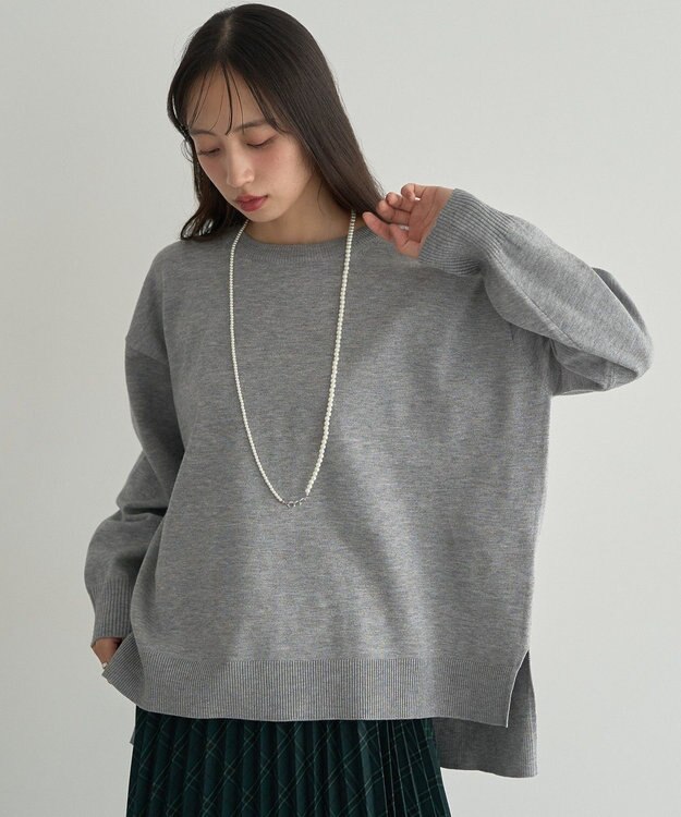 earth music&ecology 【洗濯機洗い可】レンチング(TM)エコヴェロ(TM)(チュニック) Gray Mixture