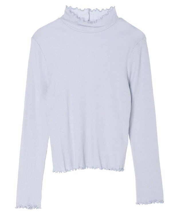 earth music&ecology ラメハイネックプルオーバー Grayish Blue