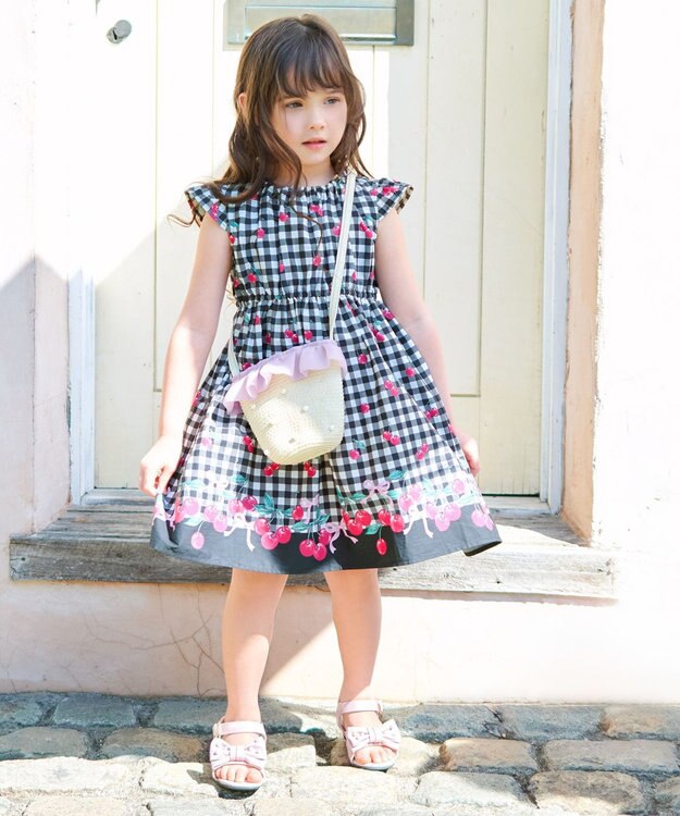 ANY KIDS リボン ヒールサンダル ピンク