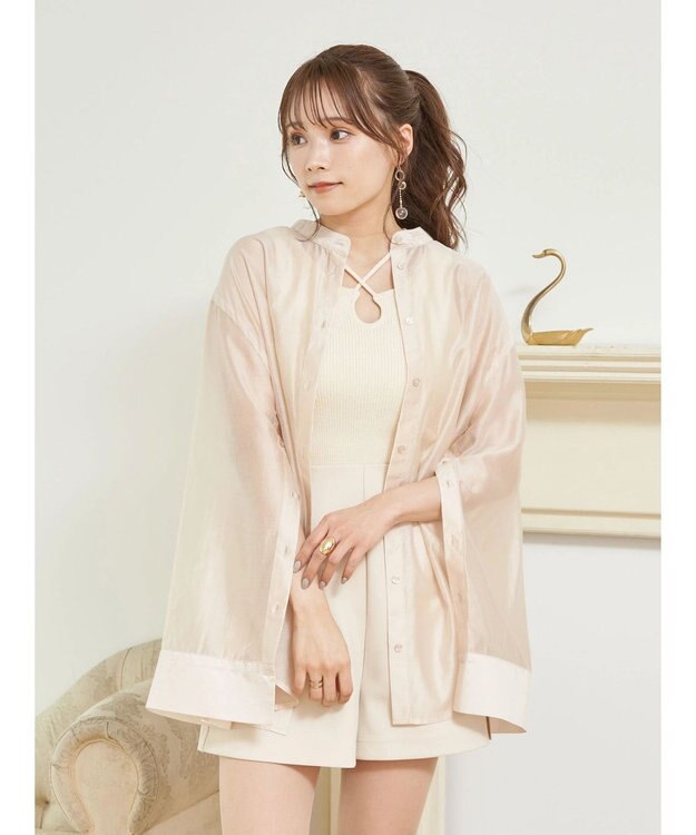 earth music&ecology マルチウェイシアーシャツ Light Beige