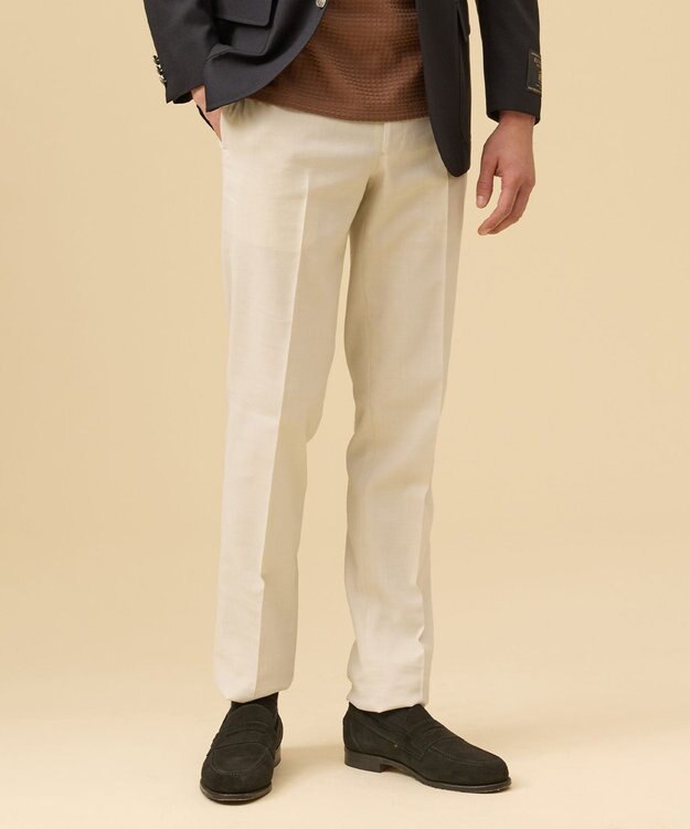 J.PRESS MEN 【ストレッチ性 / 洗える / 接触冷感】エレガントラミーコンフォート スラックス アイボリー系