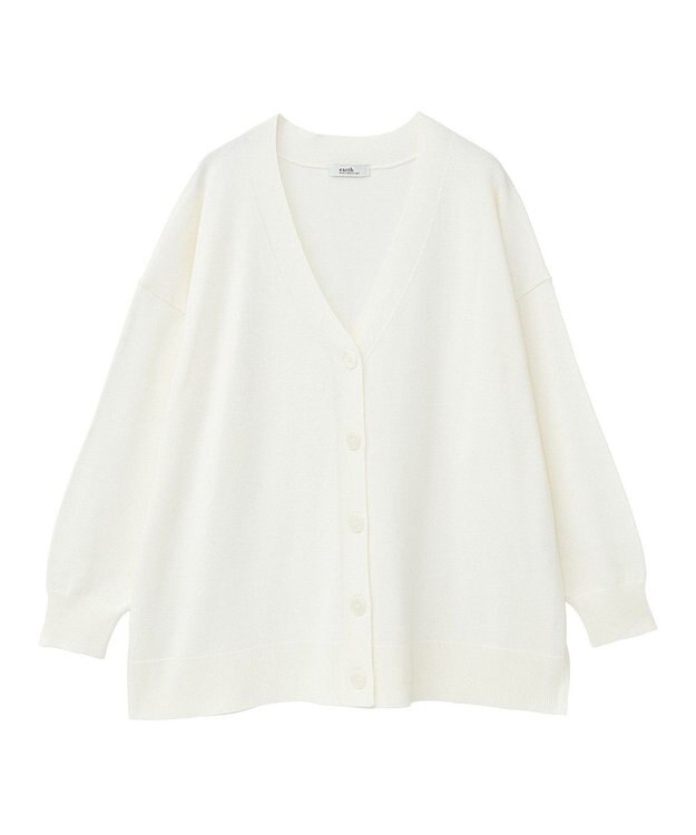 earth music&ecology レーヨンルーズＶネックカーディガン Ivory