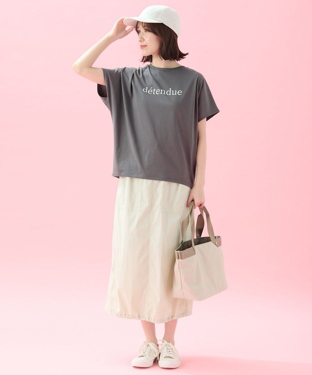 ANY L 【ウエストゴム】撥水ナイロンベイカースカート エクリュ