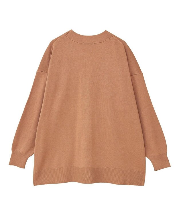 earth music&ecology レーヨンルーズＶネックカーディガン Camel