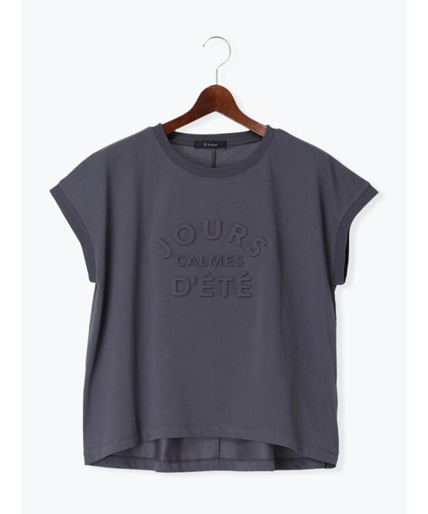 Te chichi 【接触冷感】エンボスロゴフレンチスリーブTシャツ チャコールグレー