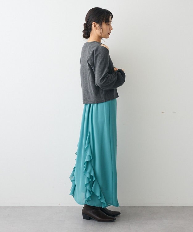 CRAFT STANDARD BOUTIQUE ラッフルロングスカート Blue Green