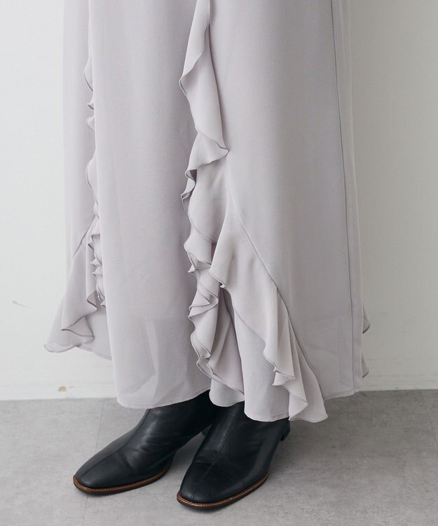 CRAFT STANDARD BOUTIQUE ラッフルロングスカート Gray